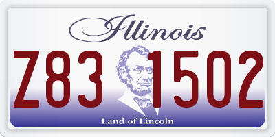 IL license plate Z831502