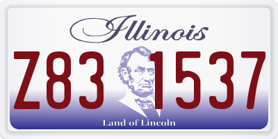 IL license plate Z831537