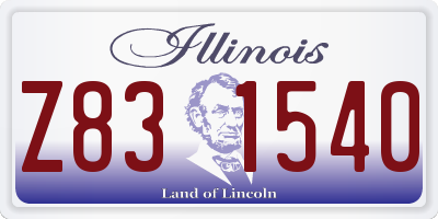 IL license plate Z831540