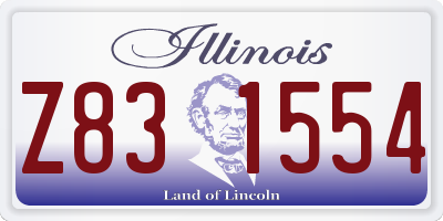 IL license plate Z831554