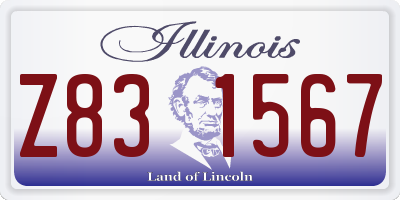 IL license plate Z831567