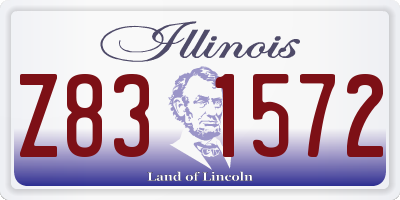IL license plate Z831572