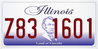 IL license plate Z831601