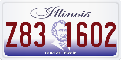 IL license plate Z831602