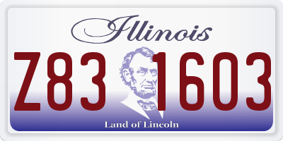 IL license plate Z831603