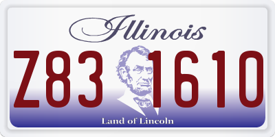 IL license plate Z831610