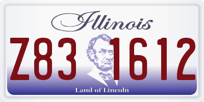 IL license plate Z831612
