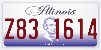IL license plate Z831614
