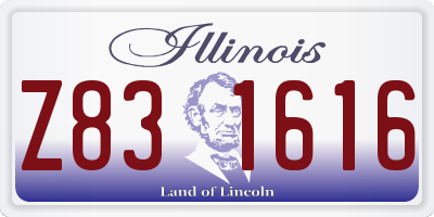 IL license plate Z831616