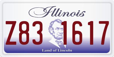 IL license plate Z831617