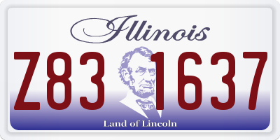 IL license plate Z831637