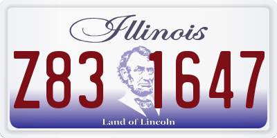 IL license plate Z831647