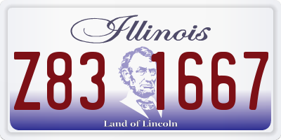 IL license plate Z831667