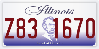 IL license plate Z831670