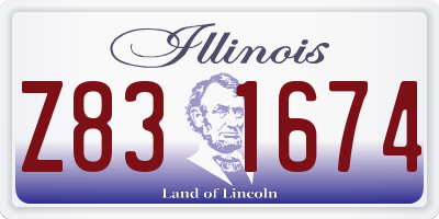 IL license plate Z831674