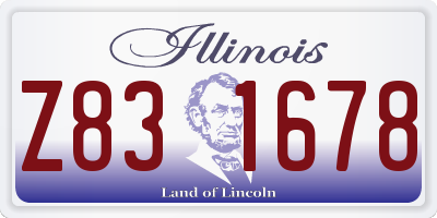 IL license plate Z831678