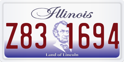 IL license plate Z831694
