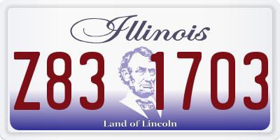 IL license plate Z831703