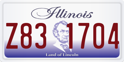 IL license plate Z831704