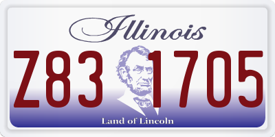 IL license plate Z831705