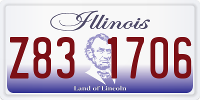 IL license plate Z831706