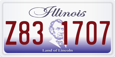 IL license plate Z831707
