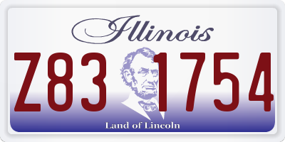 IL license plate Z831754