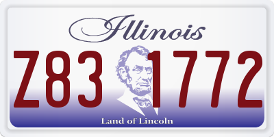 IL license plate Z831772