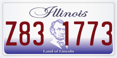 IL license plate Z831773