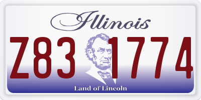 IL license plate Z831774