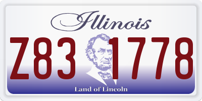 IL license plate Z831778