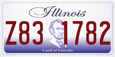 IL license plate Z831782