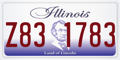 IL license plate Z831783