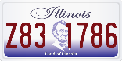 IL license plate Z831786