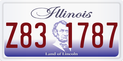 IL license plate Z831787