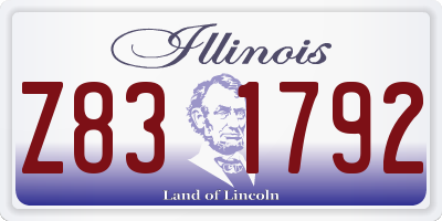 IL license plate Z831792