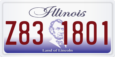 IL license plate Z831801