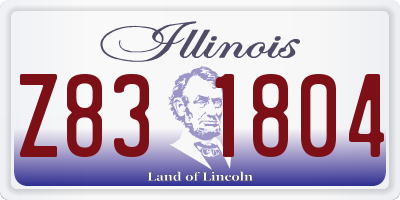 IL license plate Z831804