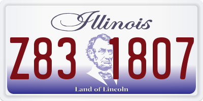 IL license plate Z831807