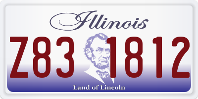IL license plate Z831812