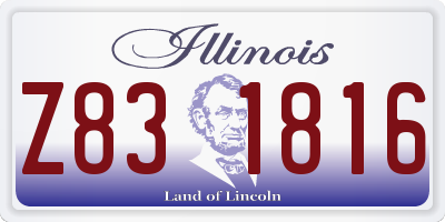 IL license plate Z831816