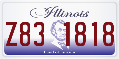 IL license plate Z831818