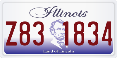 IL license plate Z831834
