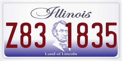 IL license plate Z831835
