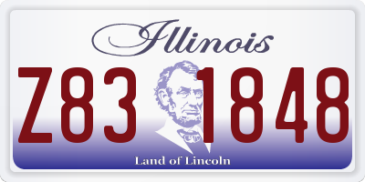 IL license plate Z831848