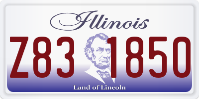 IL license plate Z831850