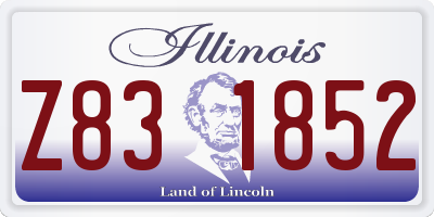 IL license plate Z831852