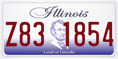IL license plate Z831854