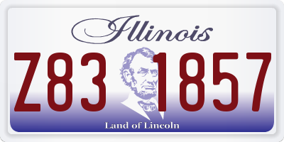 IL license plate Z831857