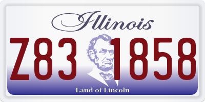IL license plate Z831858